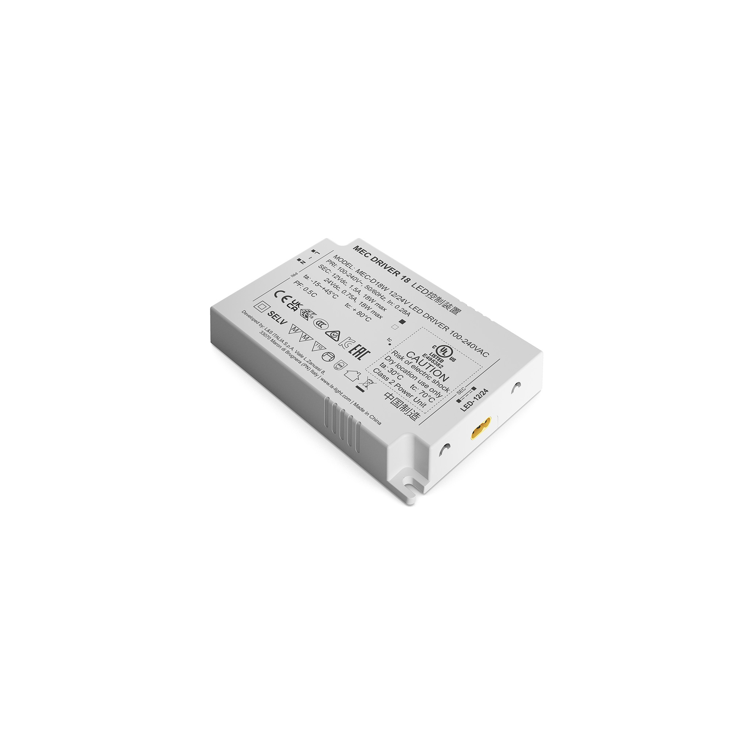 Mec Driver Led transfo 18w 12/24V zonder kabel